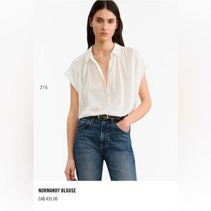 Nili Lotan Normandy Blouse in Ivory, Soft, Billowy - size small